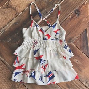 Anthropologie Banderole Silk Flag Top